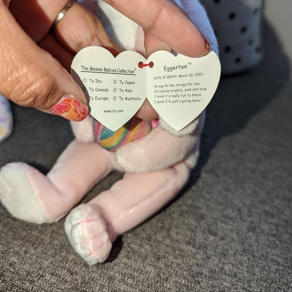 Ty Beanie Babies Lot of 2- Springfield/ Eggerton Bunnies w tags. - Picture 6 of 8